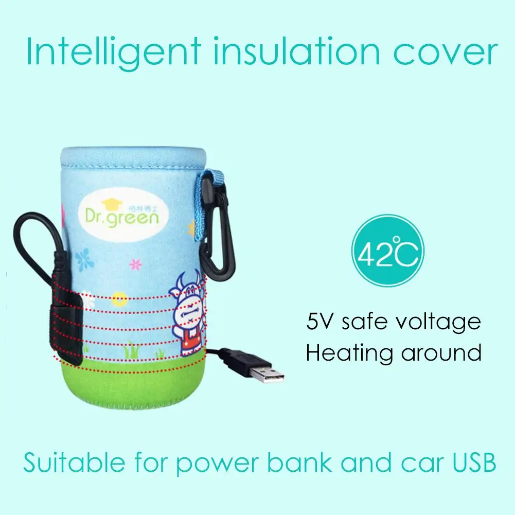 USB Charging Newborn Baby Bottle Warmer Portable Outdoor Infant Milk Feeding Bottle Heated Cover Baby Nursing Insulated Bag Care
