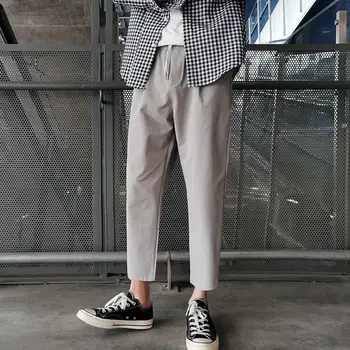 

Men's casual pants 2020 spring and summer new solid color straight loose loose casual pants youth fashion trend men's clothing