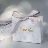 Nowy kreatywny Mini szary marmurowy prezent torba pudełko na imprezę Baby Shower papierowe pudełka czekoladek pakiet/ślub sprzyja pudełka na cukierki 2