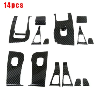 

Accessories Switch Cover Door Lock Window Carbon Fiber Black For Tesla Model 3 2017-19 ABS plastic Replacement Parts