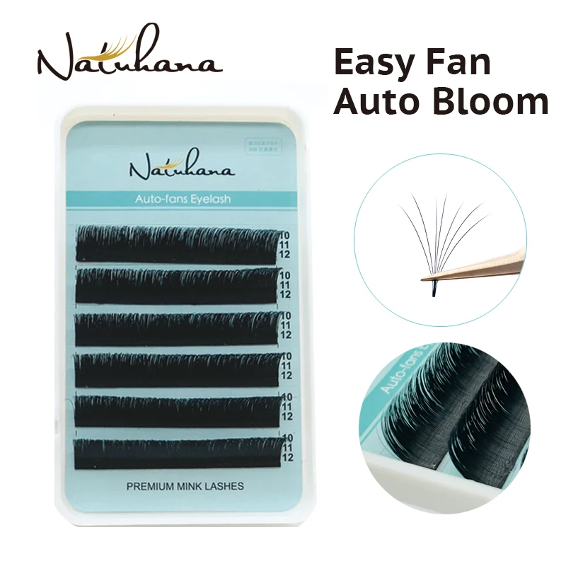 Fan Lashes Flowering Camellia-Volume Easy-Fan Blossom NATUHANA Individual-Mink Automatic
