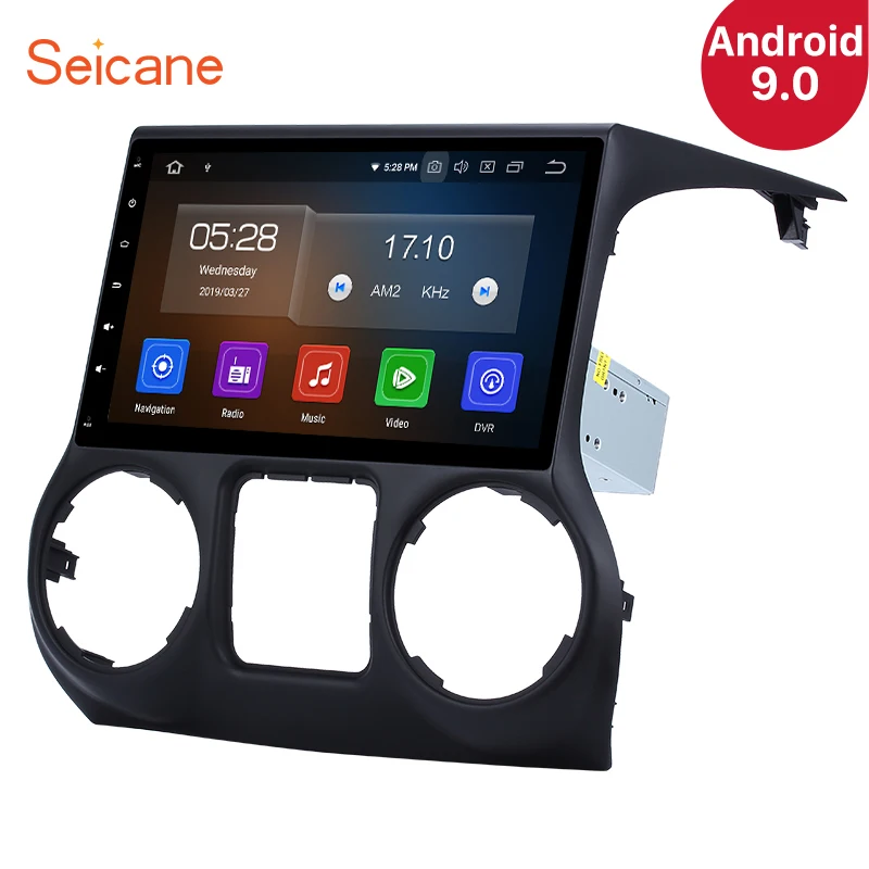  Seicane Android 9.0 10.1 Inch IPS Car Stereo Player Radio GPS Navi Player for 2011-2017 JEEP Wrangl