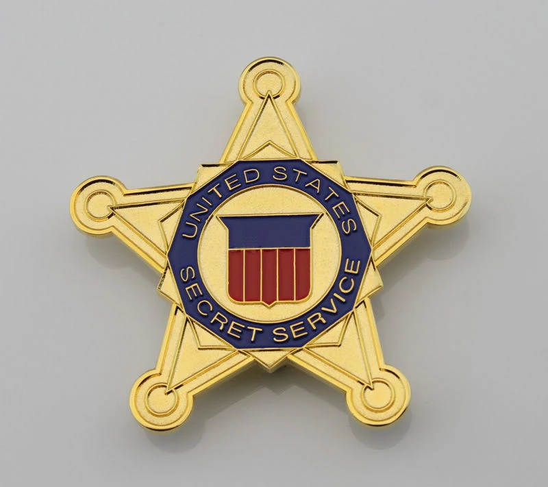 A USSS пентаграмма значок Секретная служба США, Реплика фильм Prop Pin значок - Цвет: A