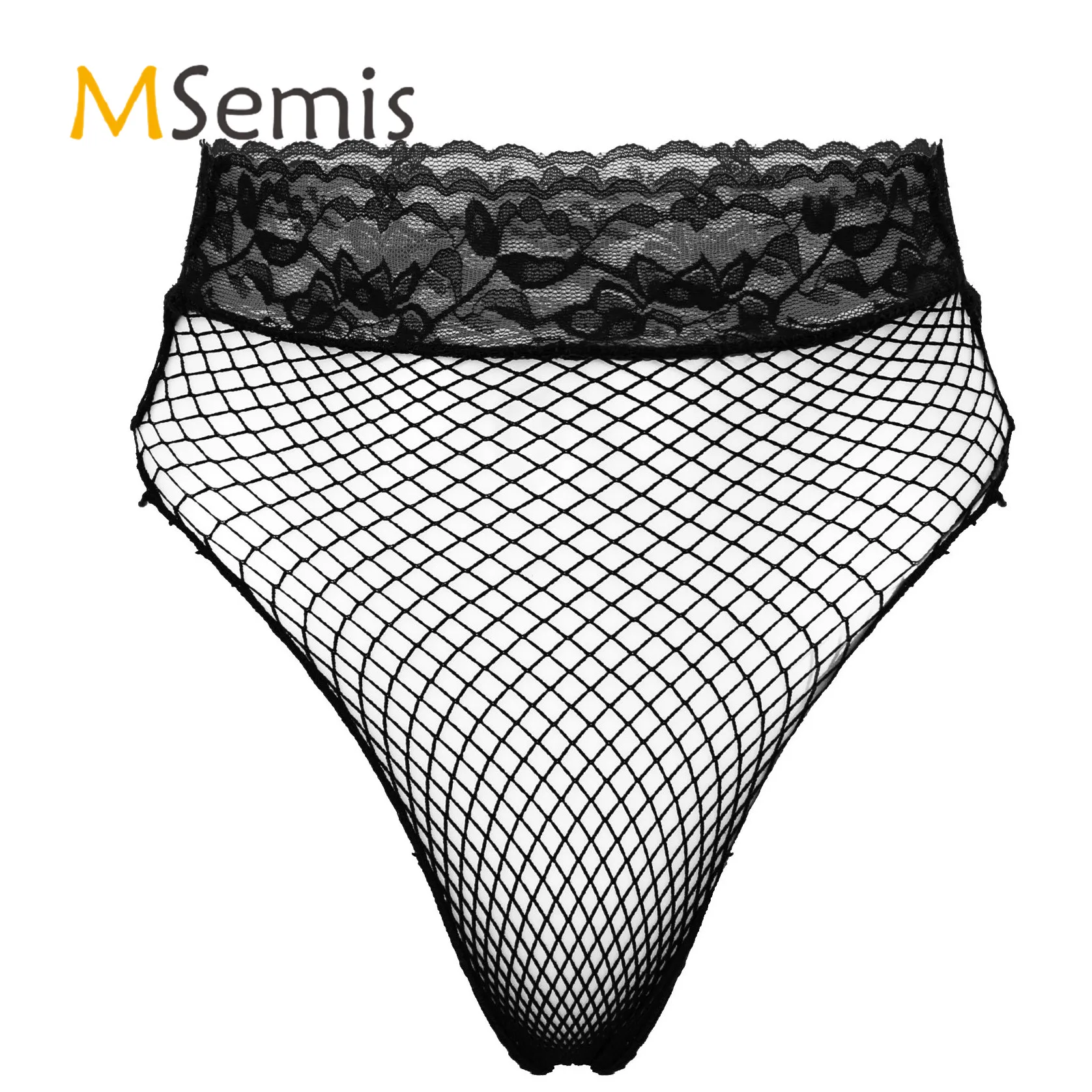 Women Swimsuit Bottoms Womens Lingerie See-through Mesh Underwear Lace Waistband Briefs Low Waist Hollow Out Transparent Fishnet Underpants Women Thong Women Bikini Bottom Women Bikini Set Women Swim Skirt Women One Piece Swimsuit