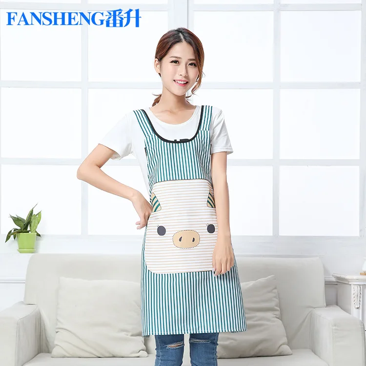 Korean version of the home service cartoon cute pig apron fashion thick couple apron