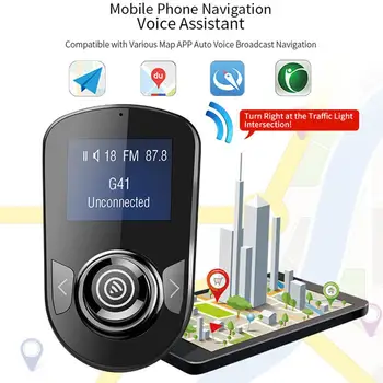 

USB Charge LCD Display FM Transmitter Aux Modulator Bluetooth Handsfree 5.0 Car MP3 Player FM Transmitter with Prompts Modulator