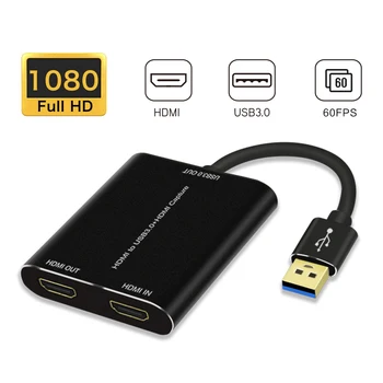 

AIXXCO USB3.0 HDMI Video Capture HDMI to USB Video Capture Card Dongle Game Streaming Live Stream Broadcast with MICinput