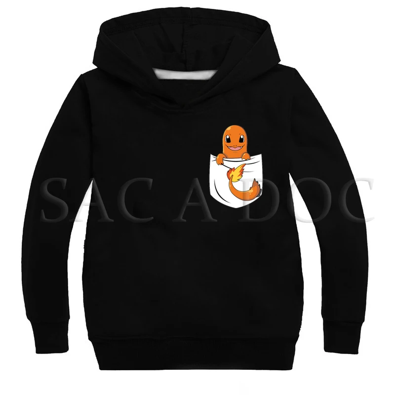 Hoodies 14 Новая детская одежда с принтом «Покемон», модные толстовки с капюшоном, забавные свитшоты для мальчиков и девочек, весенне-осенние детские повседневные пуловеры, топы - Цвет: Hoodies 14