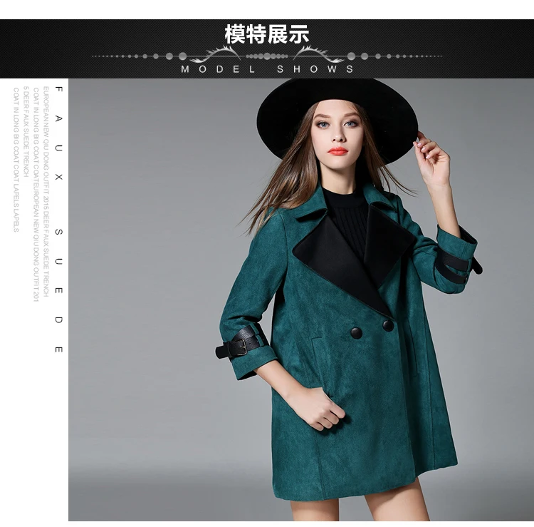 Zaooye/Soap Leaf Europe New Style Winter Elegant Slimming Suede Mid-length Loose-Fit Trench Coat WOMEN'S Coat