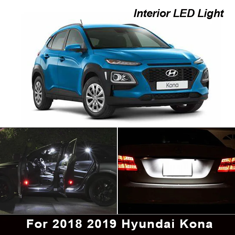 12 шт. Canbus Внутренние светодиодные лампы посылка комплект для 2018 2019 Hyundai Kona