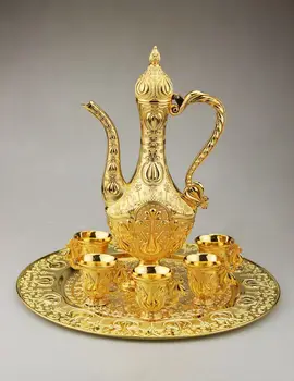 

High-End Wine Set Creative Zinc Alloy Wine Glass White Wine Glass Wedding Wine Set