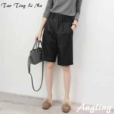 Tao Ting Li Na New Fashion Real Genuine Sheep Leather Shorts G45
