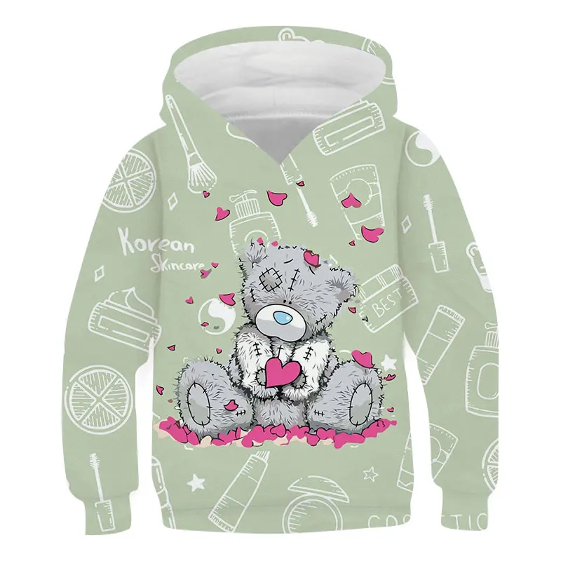 Youth Clothing Spring And Autumn Children's Hoodie Cartoon Bear Print Children's Sweatshirt Children's Clothing 4- 14 Years Old hooded shirt for kids
