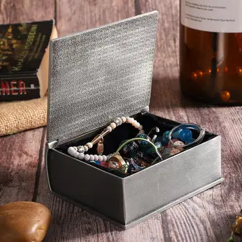 

Vintage Metal Carving Book Jewelry Storage Box Treasure Chest Gift Case Home Decor Book Jewelry Display Box Watch Gift Box