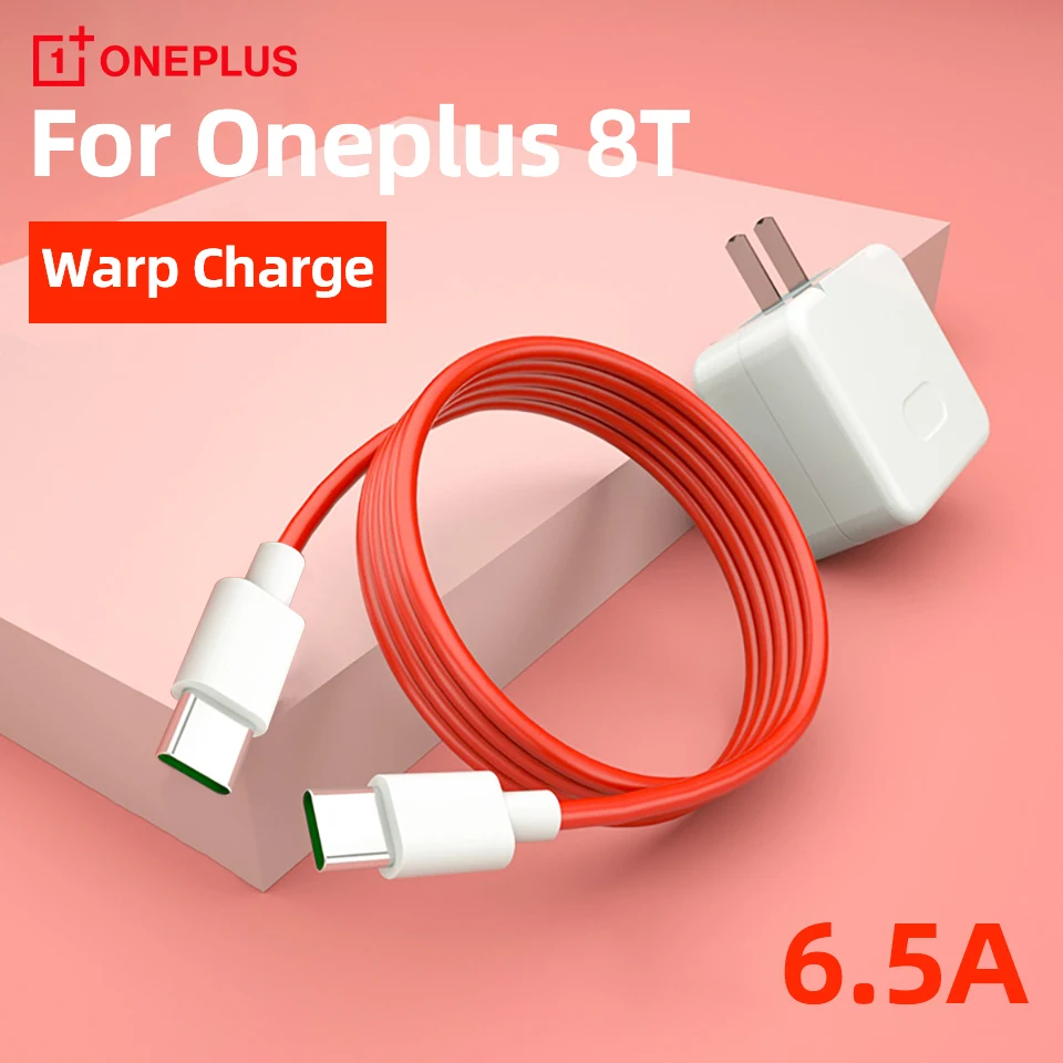 Oneplus 8t original warp rápido carregador cabo 6.5a pd rápido usb tipo-c 3.1 para usb c cabo de dados para um mais 8t 8t + 5g tipo c longo