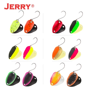 

Jerry Gemini 2pcs 2g/3.5g/4.5g area trout spoon micro mini UV colors ultralight spinner perch fishing kit set tackle