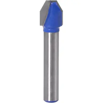 

3/8" V Shaped Milling Router Bit Slotting Shank 90° End Cutter Woodwork Tools new