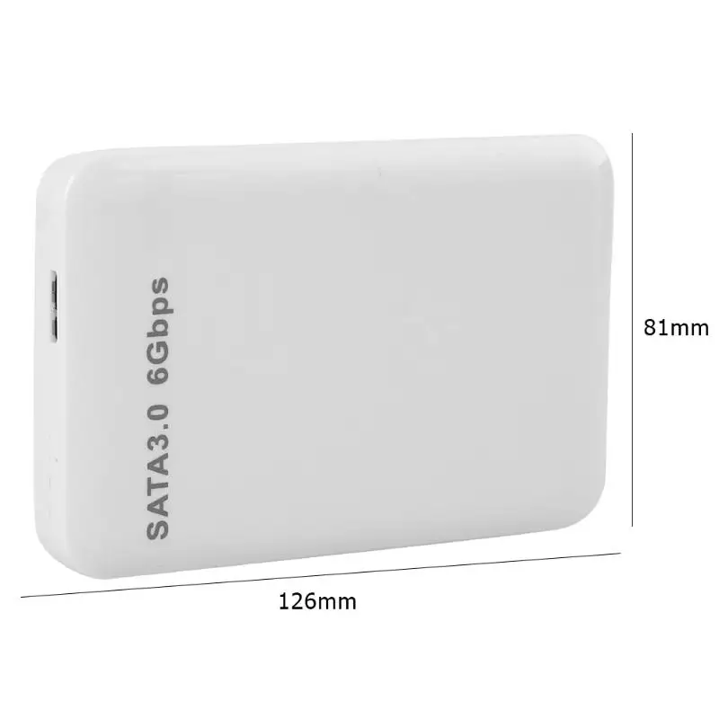 Жесткий диск, Обычный дизайн, подходит для работы, 2,5 дюймов, USB3.0 to SATA 3,0, Внешний чехол, мобильный жесткий диск для ПК - Цвет: Белый