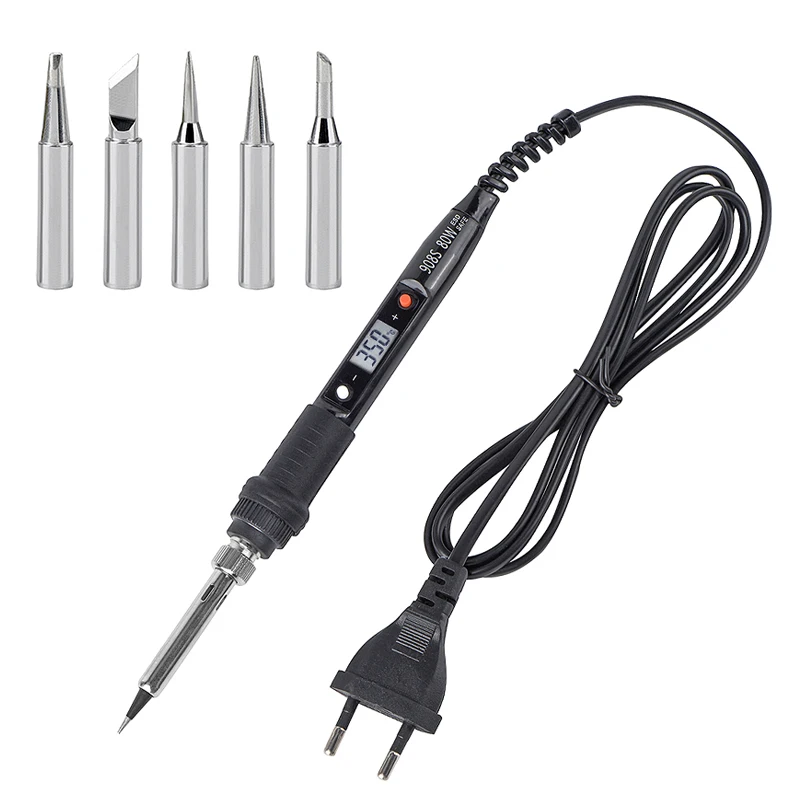 JCD Electric soldering iron 80W LCD Digital Display Adjustable temperature soldering iron tips 220V/110V Welding solder tools portable stick welder Welding Equipment