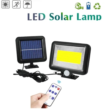 

100 LED solar Adjustable Light PIR Motion Sensor Lamp Three Modes Remote Control Outdoor Garden Street Yard Wall Light seperable