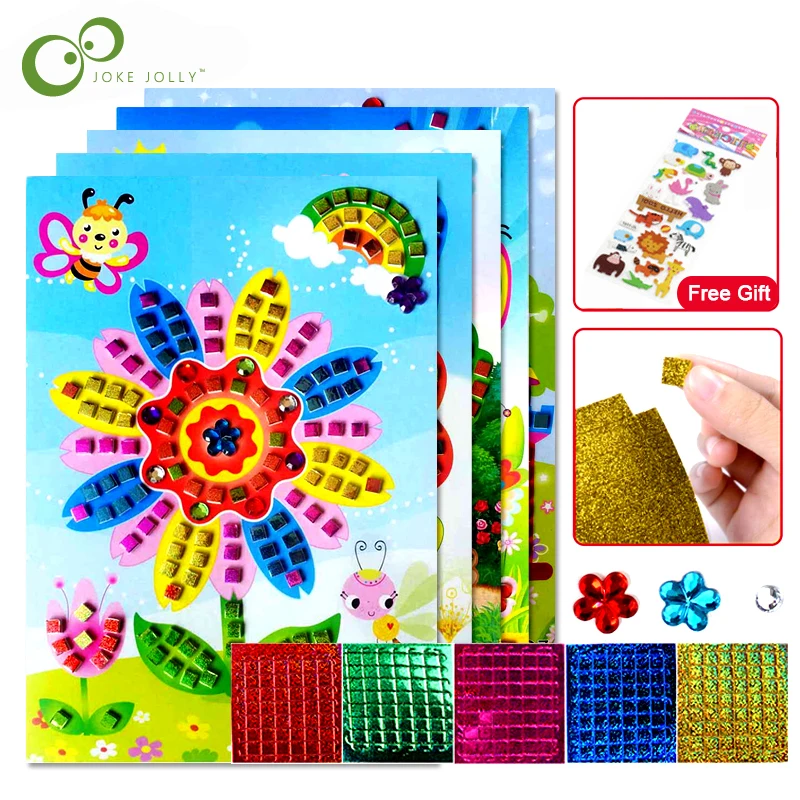 Stickers Foam Acrylic-Puzzle Crystal GYH Handmade Children Educational-Toys Creative