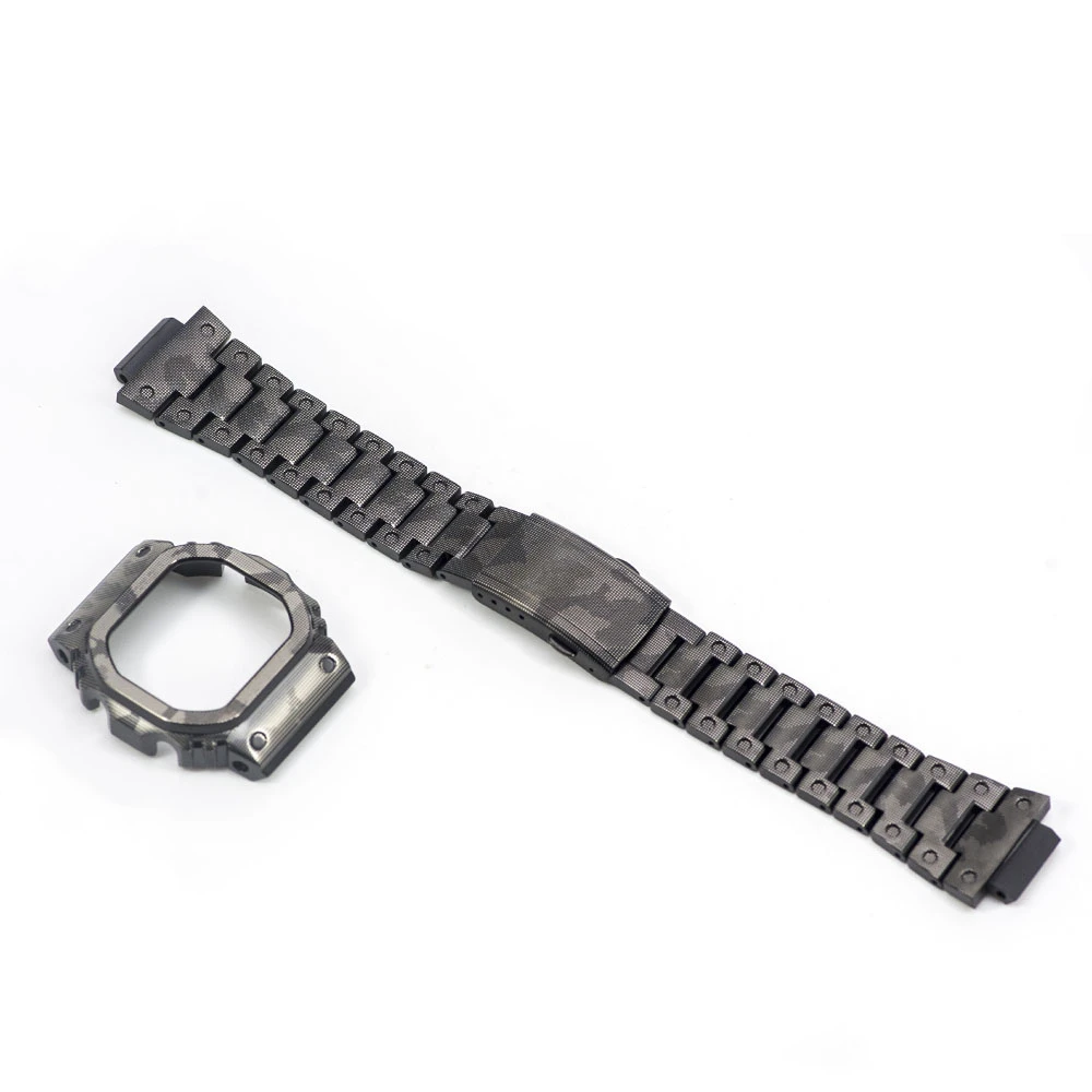 Новое поступление DW5600 GW-M5610 нержавеющая сталь черный камуфляж часы набор ремешок для часов ободок/чехол из металла