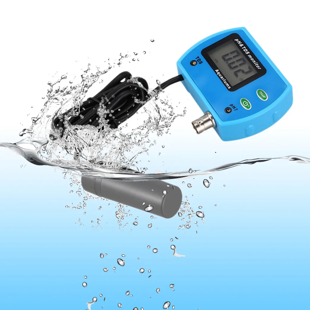GTBL HT-9851 2 в 1 датчик качества воды Монитор онлайн PH/TDS кислотность монитор тест er для аквариума очиститель воды тест ЕС разъем