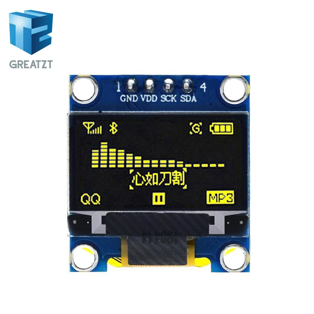 0,96 дюймов IIC Серийный желтый синий OLED дисплей модуль 128X64 IEC SSD1306 12864 плата с ЖК-экраном GND VCC SCL SDA 0,9" для Arduino