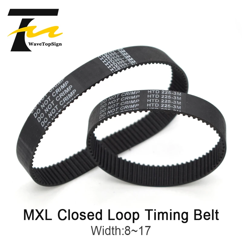 

HTD 3M Closed Loop Timing Belt Transmission Belts Perimeter 225 228 255 267 300 324 330 354mm Customized Width 8 9 10 15 17mm