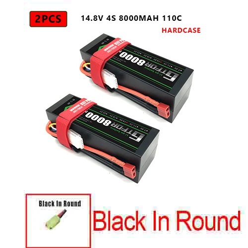 DXF Lipo батарея 4S 8000mah 8400mah 14,8 V 110C 220C Hardcase для 1/8 1/10 масштаб Электрический радиоуправляемый Багги Truggy гусеничный автомобиль - Цвет: 2PCS4S8000HARDBLACK