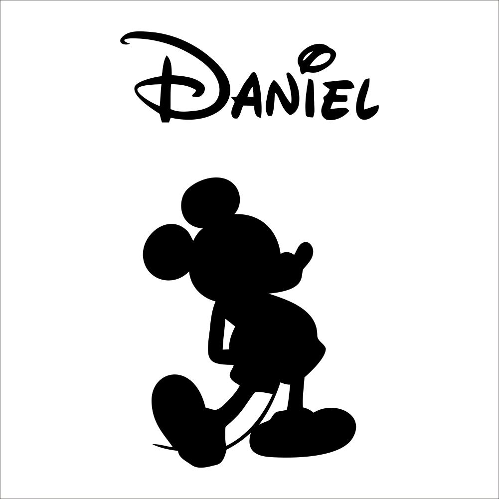 Disney Custom Name Mickey Mouse Minnie Mouse Vinyl Wall Sticker Decor For Nursery Room Kids Room wall paper Decor VA8758