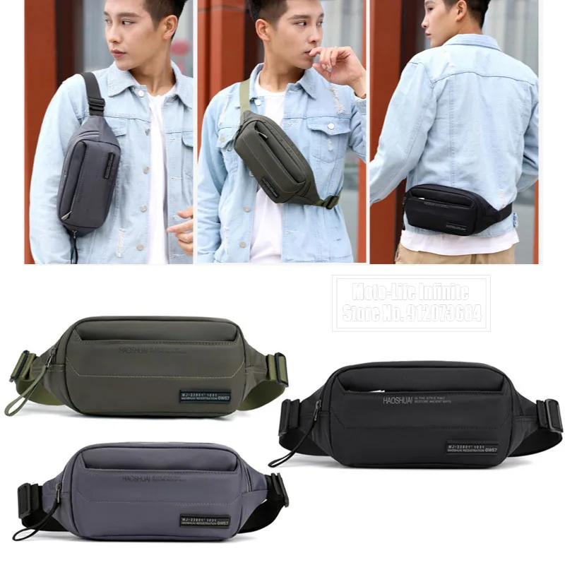 

Motorcycle Bags Fashion Unisex Casual Trave Waist Pack Zipped Outdoor Sports Shoulder Bag Cellphone Chest Hip Pack Waterproof