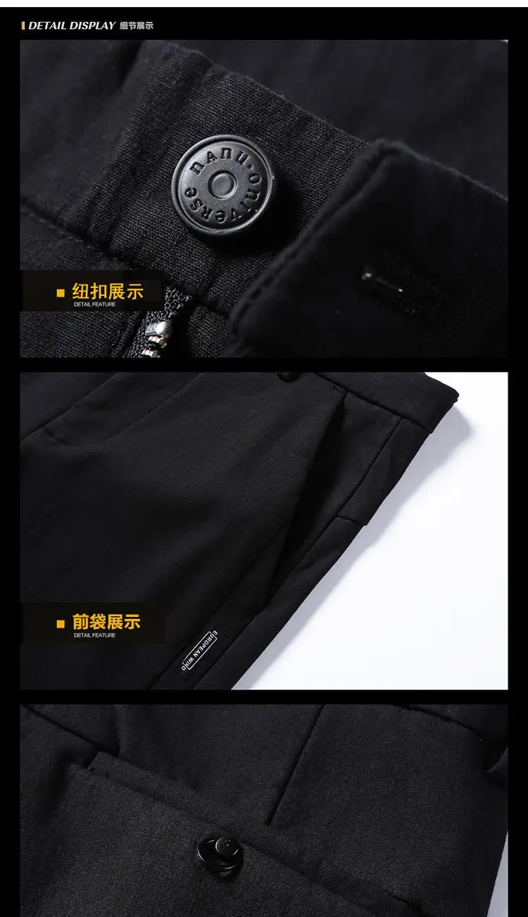 Pantalones de marca para hombre, pantalones casuales de negocios para hombre, pantalones clasicos de longitud media recta, panta