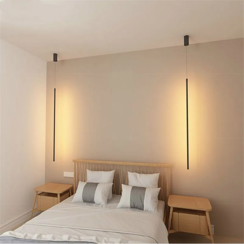 Скандинавский дизайнерский подвесной светильник с полосками, прикроватная лампа для спальни, современный минималистичный домашний декор, подвесной светильник, светильник для гостиной