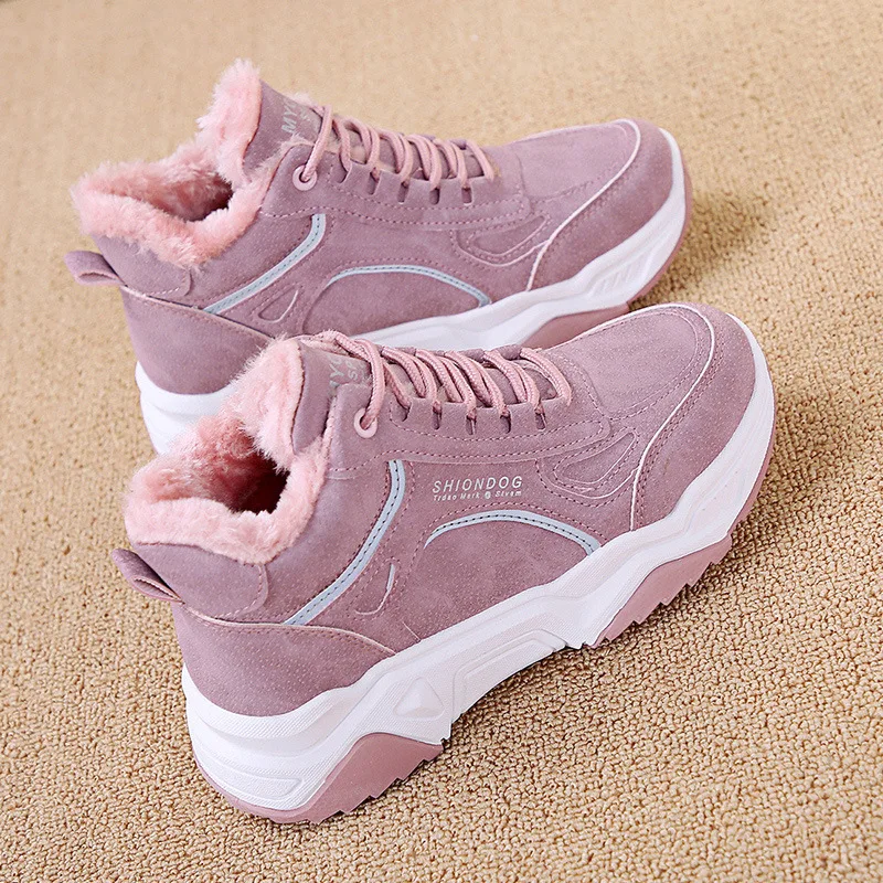 

Fashion Warm Sneakers Women 2020 Winter Comfortable Running Shoes For Women Plus Velvet Top Quality Sport Shoes Female Platform
