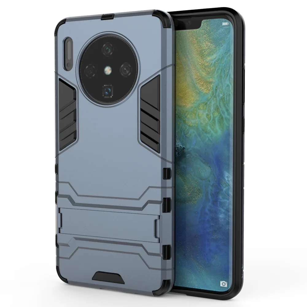 Tigenkey для huawei mate30pro p30pro p30 p30lite mate20x mate20pro mate20 Чехол чехол-накладка повышенной прочности с протекторным рисунком и подставкой противоударный чехол - Цвет: NavyBlue
