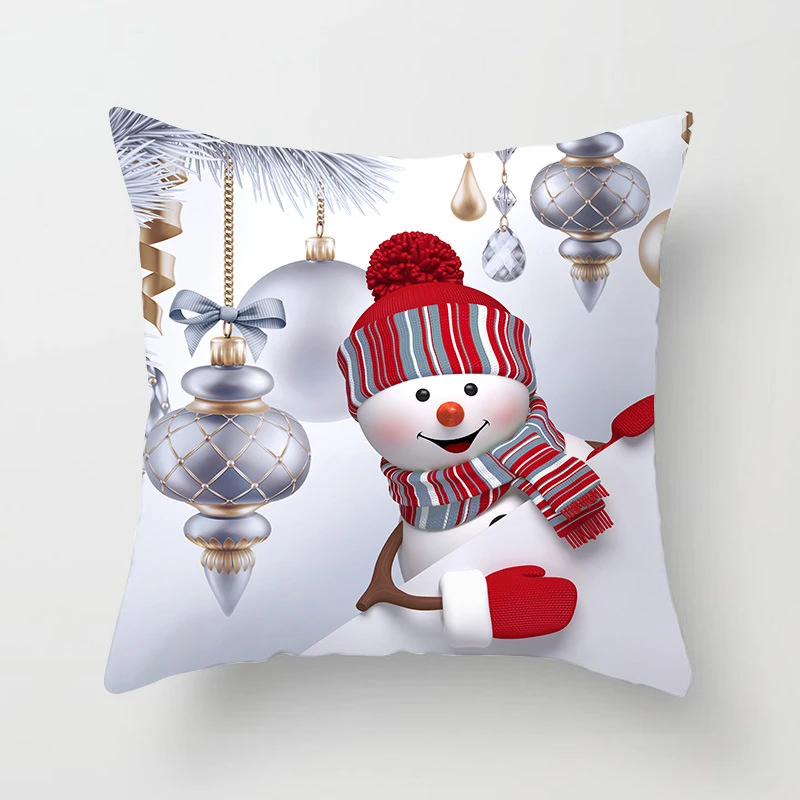 Креативные Снеговики красные синие рождественские Чехлы для подушек Санта Клаус Олень Декоративные Чехлы для подушек рождественские Полиэстеровые подушки