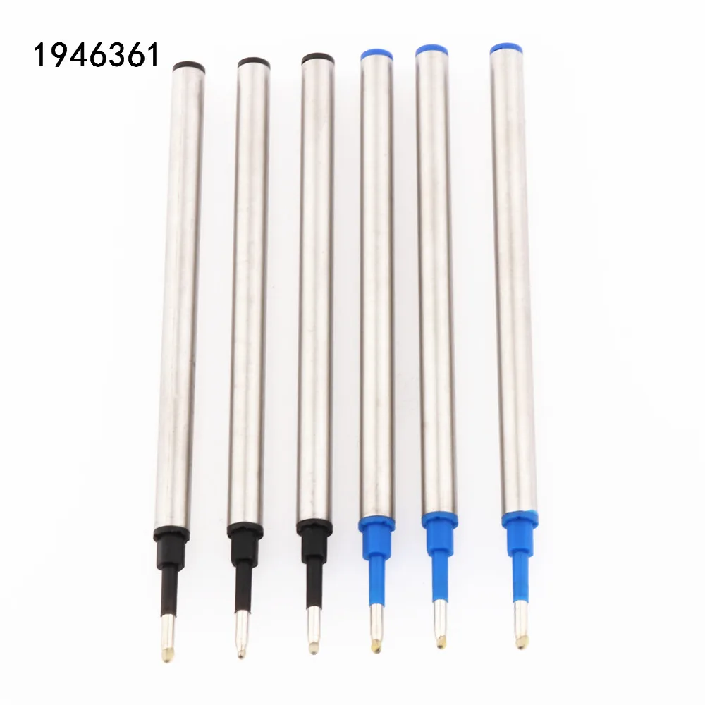 Bolígrafo enrollable de 0,5mm para negocios, oficina, escuela, papelería, recargas de bolígrafo, negro, azul, 3 uds.