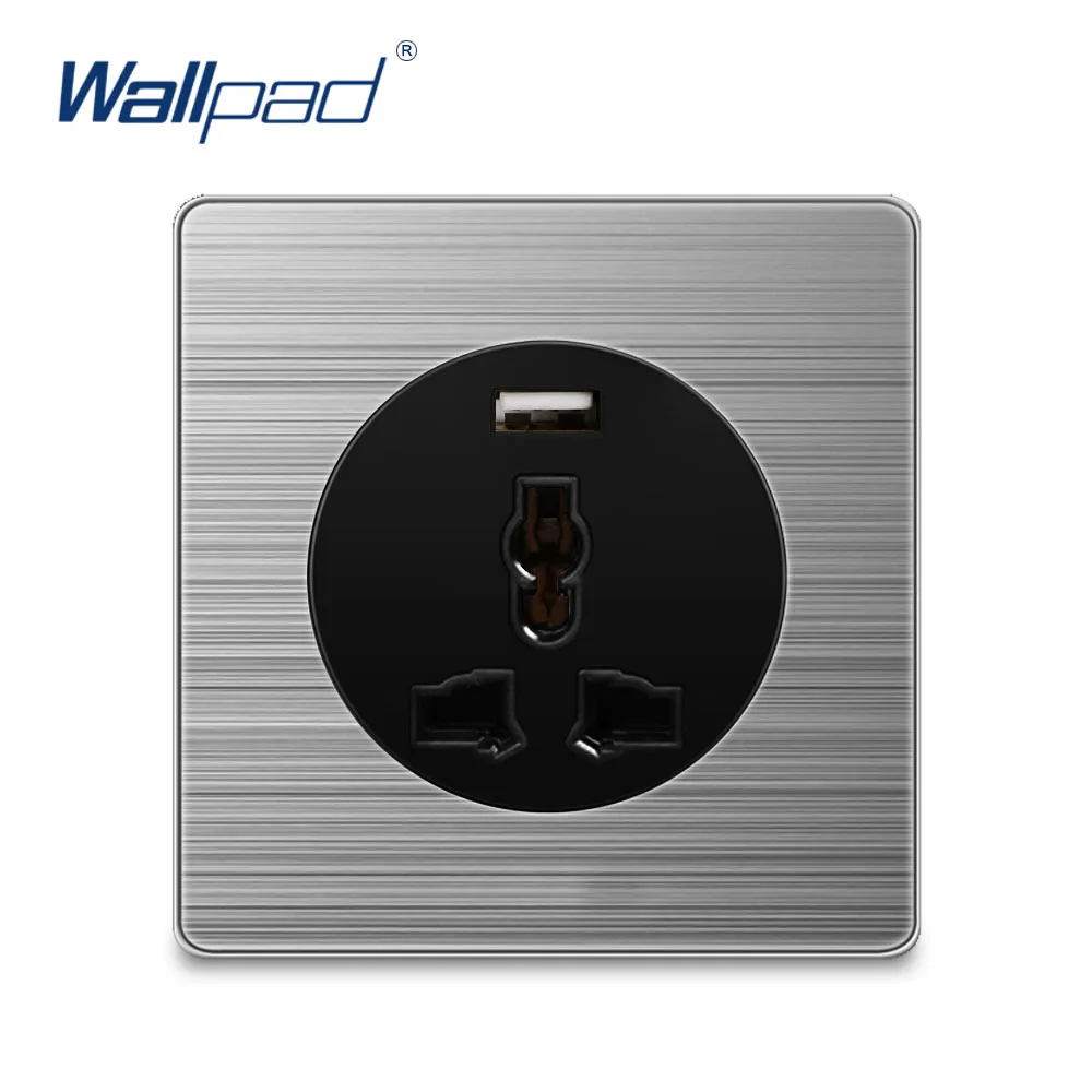 Wallpad USB MF многофункциональный разъем стены Мощность розетка электрическая розетка серебро Нержавеющая сталь Панель для дома 5V 2100MA - Тип: USB MF Socket
