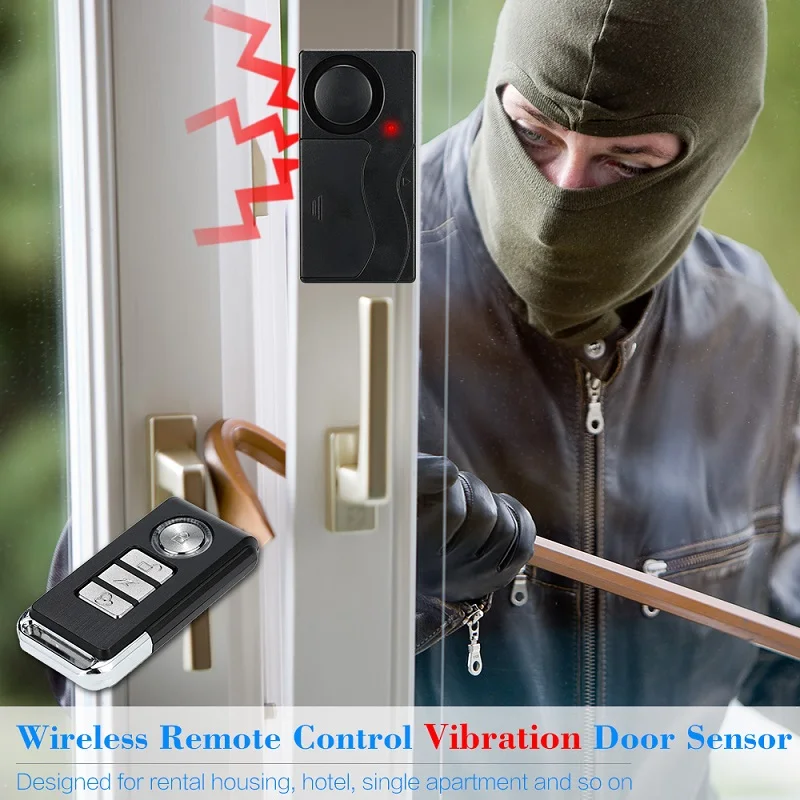 3 in 1 Wireless Remote Control Bike Anti-theft Alarm Lock Vibration Sensor Alarm Home Security Door Window Car Sensor Detector