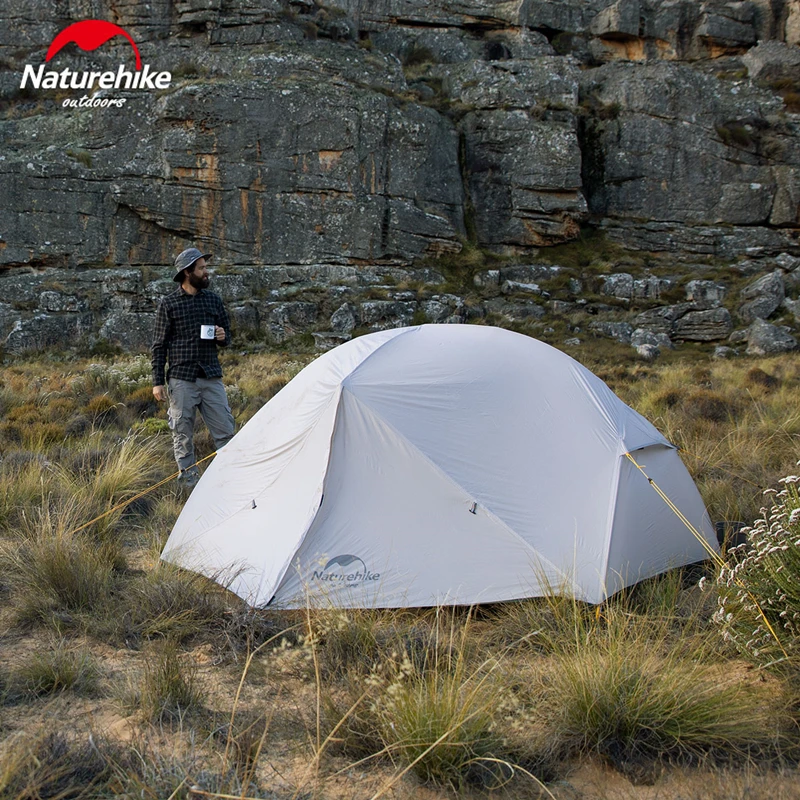 Naturehike Mongar 2 Tent 2 Person Camping Tent Ultralight 20D Nylon Backpacking Waterproof Beach Outdoor Hiking Travel