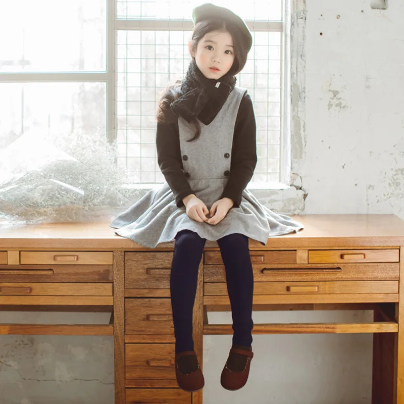 Леггинсы для девочек Осень зима 2020 Плотные хлопковые флисовые детские брюки