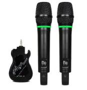 Black Excelvan GT200 микрофон UHF беспроводной караоке микрофон Встроенный аккумулятор профессиональный ручной Bluetooth Музыка KTV PK K38 K18 - Цвет: Black