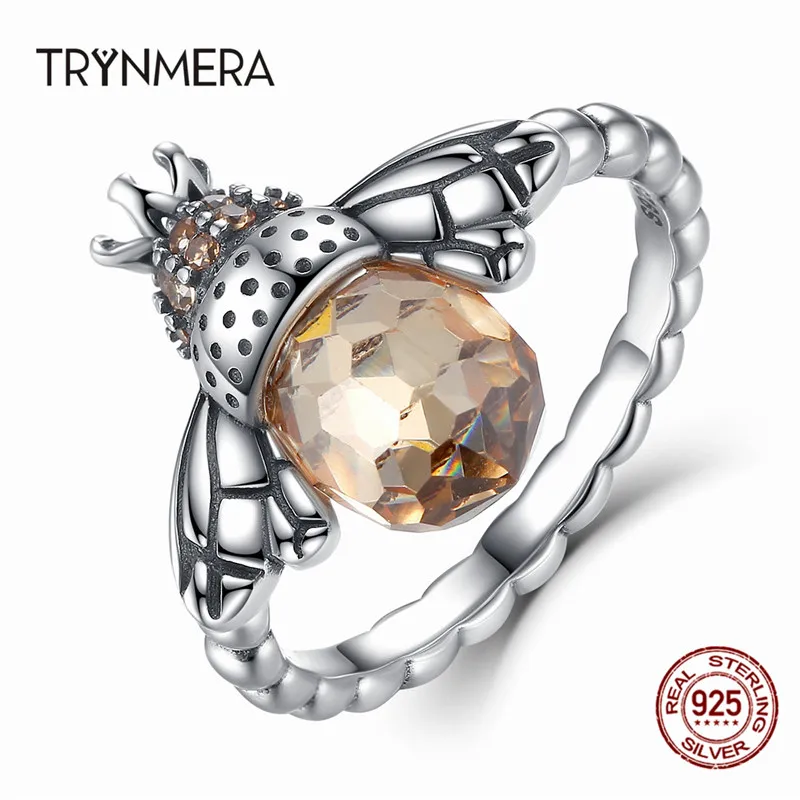 

Trynmera 100% Authentic 925 Sterling SilverAnimal Bee Wing Finger Ring for Woman Sterling Silver Jewelry Christmas TR108