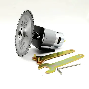 

12V 775 Motor Table Saw Kit with Ball Bearing Mounting Bracket and 100/110mm Saw Blade for Cutting / Polishing