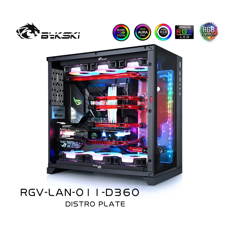 

Bykski Acrylic Waterway Board For LIANLI O11 Dynamic Computer Case Double 360MM Radiator Tube Design ,RGV-LAN-O11-D360