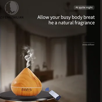 

500ml air humidifier wood grain timing diffuser oil 7 color light ultrasonic aromatherapy diffuser with remote control