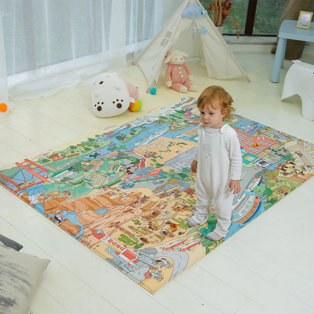 

Crawling Mat Baby Play Mat Environmental Protection Baby Carpet Rug Soft Game Pad 195*145cm Cartoon Developing Carpet For Child