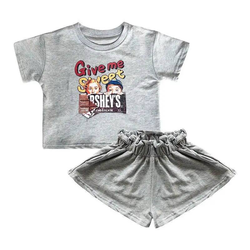 Girls sport Suit Summer Letter Print Shorts 2pcs For Girls Toddler Baby Girl Clothes Children Clothing Set Kids Outfit T-shirt