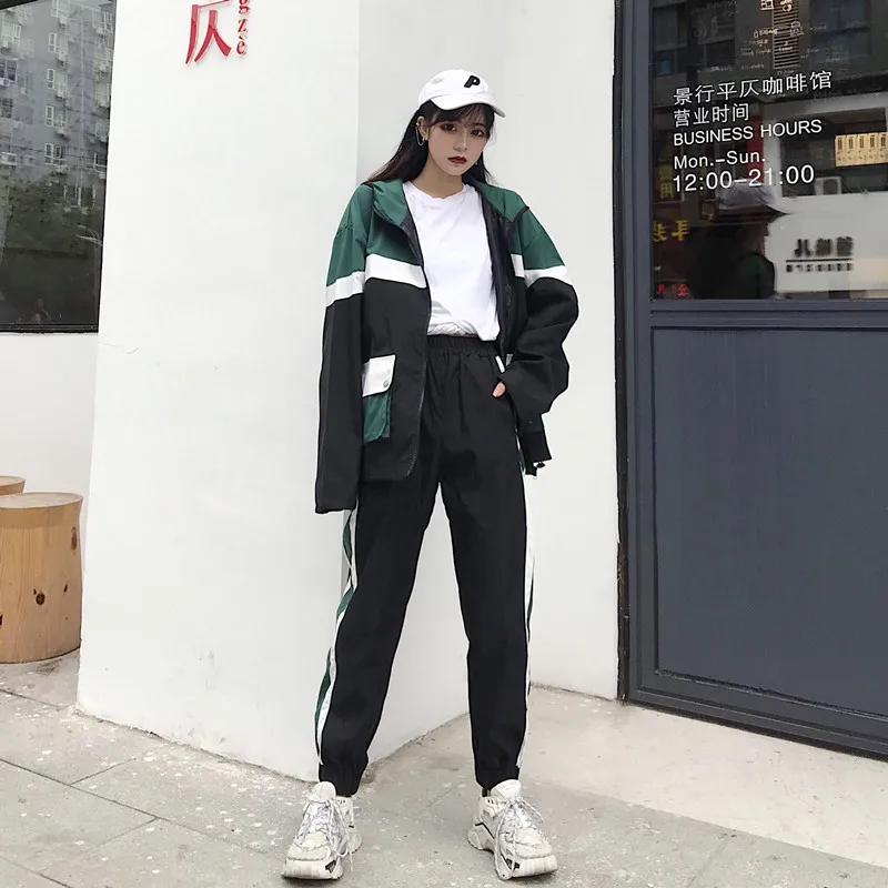

Photo Shoot Spring And Autumn 2019 New Style WOMEN'S Suit Korean-style Loose-Fit Sports Casual Students Fashion Western Style Tw